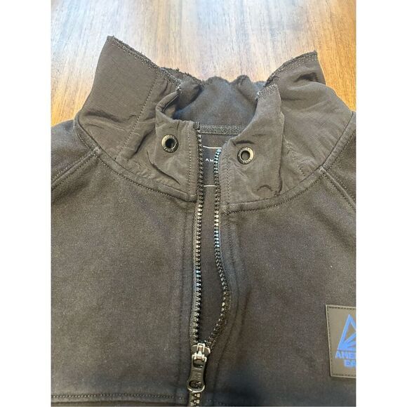 American Eagle Men’s Black Zip-Up Jacket Size Medium - Picture 6 of 10